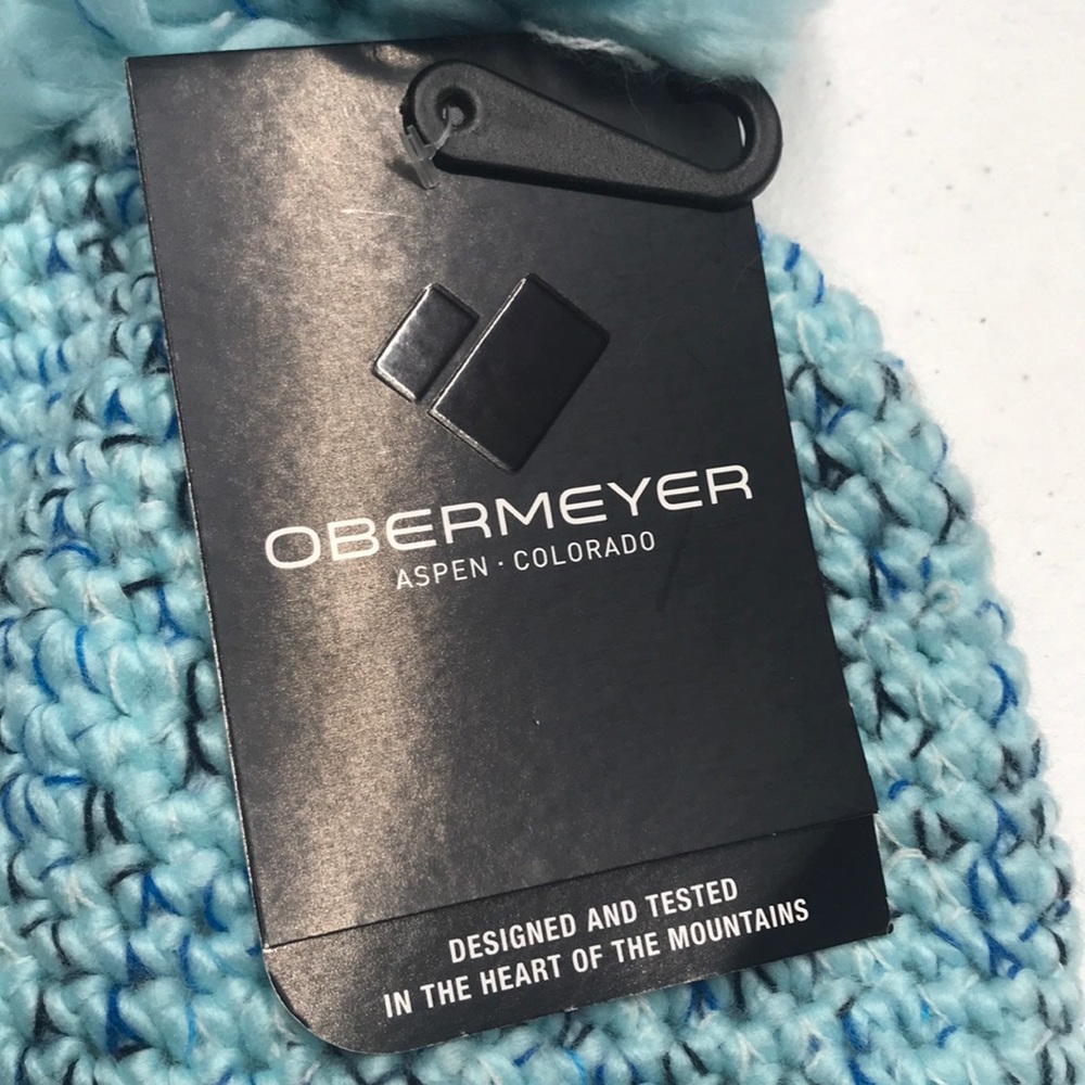 OBERMEYER SEA GLASS BLUE Knit Pom Pom Hat - Picture 4 of 5